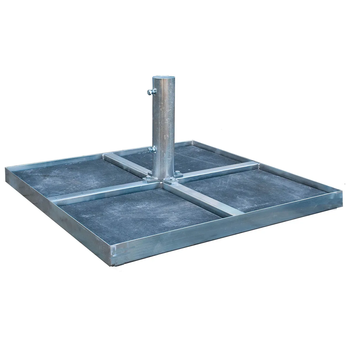 Plattenständer für einen Sonnenschirm mit Betonplatten
