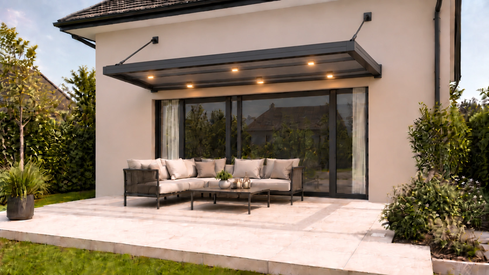Stoff-Pergola Flat City