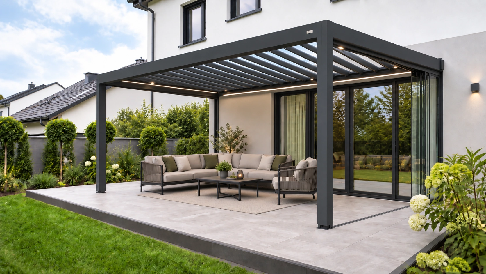 Glas-Schiebewände für Pergola Classic