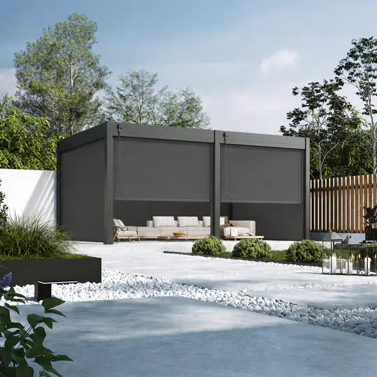 Pergola Classic in Anthrazit mit seitlichem Screen